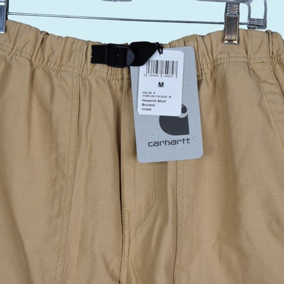 Carhartt WIP Shorts Men's Medium Hayworth Bourbon Rinsed Relaxed Fit Belt NWT - Picture 5 of 13